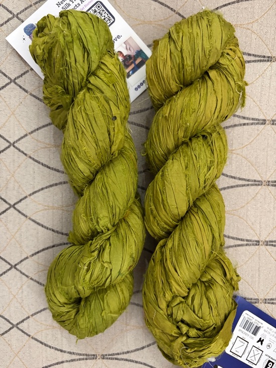 Darn Good Yarn Other - Sari Silk Ribbon Yarn - Lime Pop